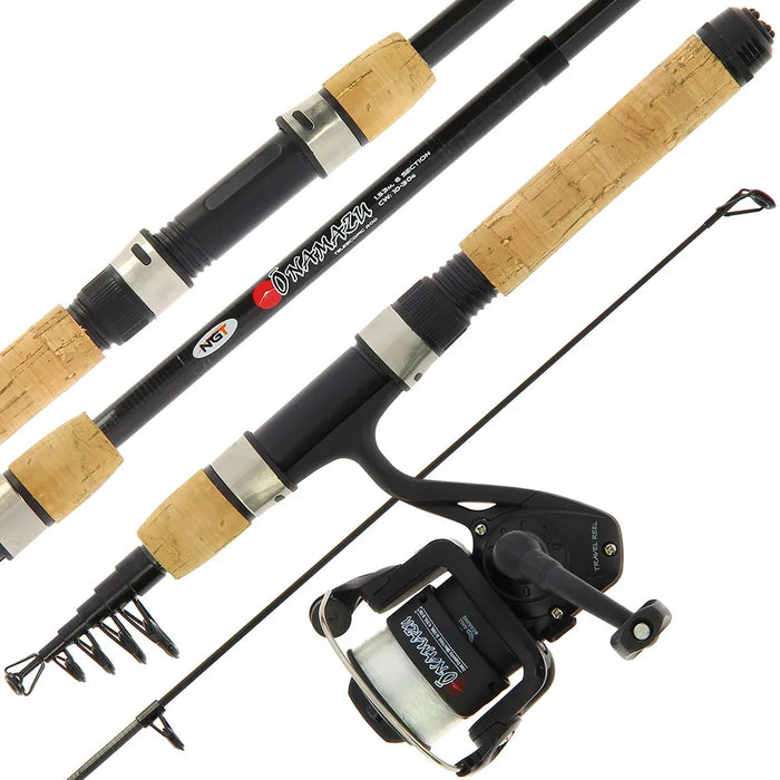 NGT Onamazu Telescopic Combo - Mini 5ft Travel Telescopic Rod & Reel (Carbon)